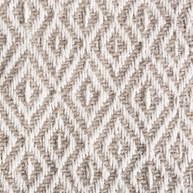 DII Rustic Farmhouse Double Diamond Woven Throw, 50x60, Stone