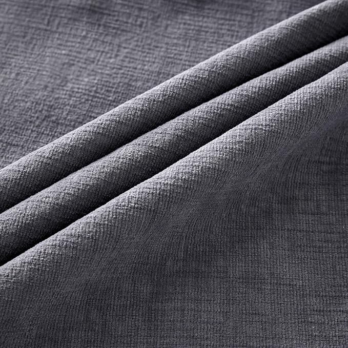 MIULEE Grey Chenille Couch Throw Pillow Covers, 18x18 | Set of 2, Soft Farmhouse Modern Home Decor, Decorative Pillowcases for Sofa Living Room Bed