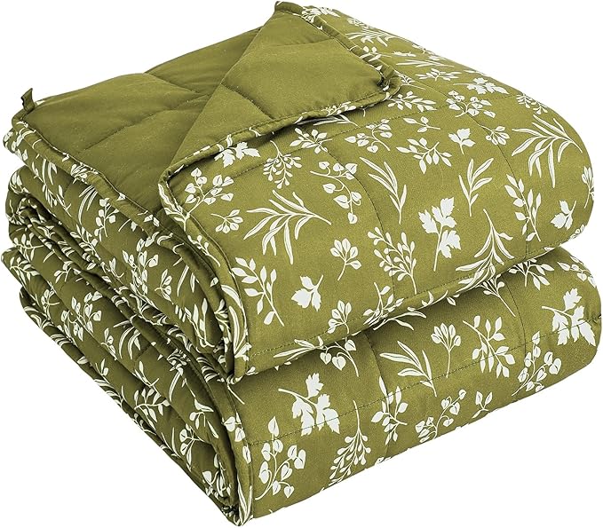 yescool Weighted Blanket for Adults (20 lbs, 48" x 72", Sage) Cooling Heavy Blanket for Sleeping Perfect for 140-160 lbs, Twin Size Breathable Blanket with Premium Glass Bead, Machine Washable