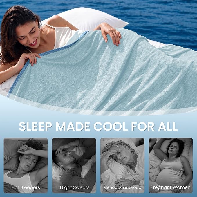 Topcee Cooling Blanket Twin 60"x90" for Hot Sleepers Summer Blanket | Absorbs Heat Cold Summer Blanket for Night Sweats & Menopause Q-Max>0.5 Lightweight Breathable Soft Double-Side Cooling
