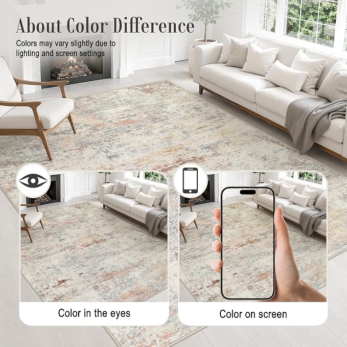 2x5 Washable Runner Rug：Modern Abstract Kitchen Soft Carpet Taupe | For Hallway, Bedroom, Kitchen, Laundry, Bathroom,Door Mat,Modern Abstract,Machine washable,Non-Slip,Stain Resistant,Indoor