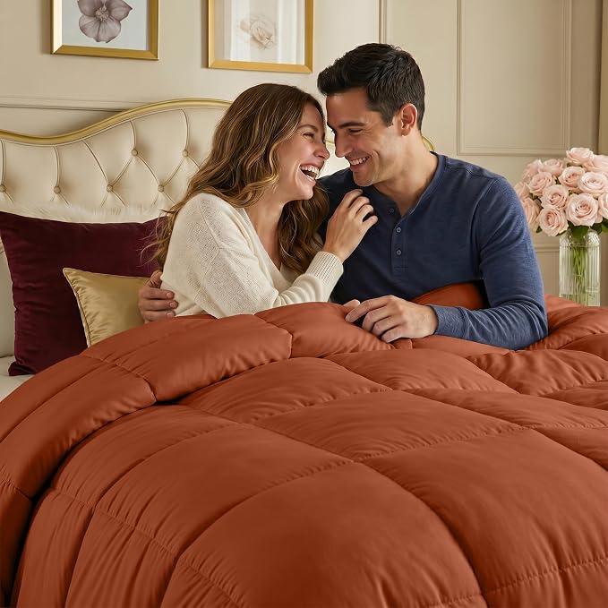 Utopia Bedding Duvet Insert, Twin Comforter 64 x 88 Inches, Burnt Orange | Cozy All Season Comforter for Kids and Teens, Unisex, Down Alternative Fill, Soft Microfiber Shell, Machine Washable.