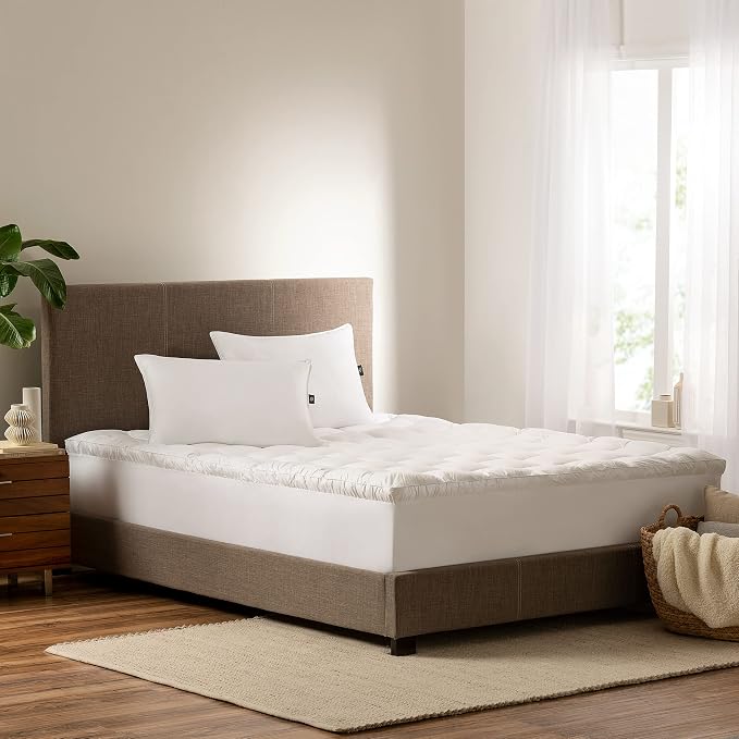 Serta Down Illusion Hypoallergenic Pillowtop Mattress Topper, Full | Plush two-inch pillowtop adds soft cushioning with hypoallergenic fill and a secure Simple Fit design