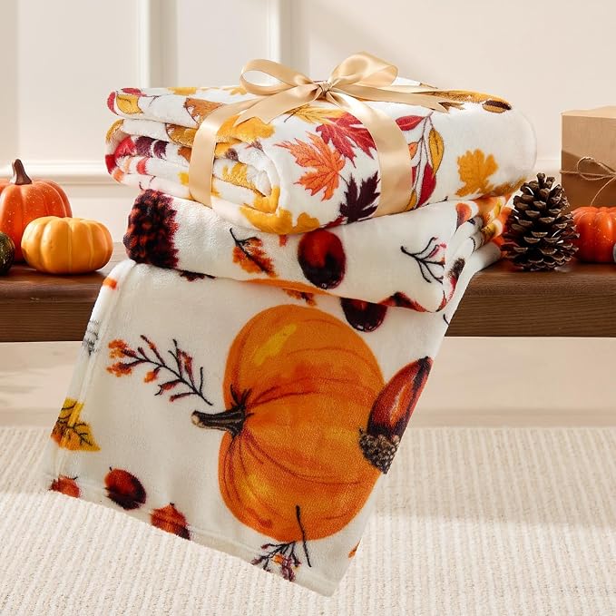 BEDELITE Fleece Blanket Soft Fall Throw for Couch Autumn Leaves 50"x60" | Ultra Soft Fleece, Plush Microfiber, Lightweight Warmth, Thanksgiving Gift, Fall Home Decor, Machine Washable, Couch Sofa Bed