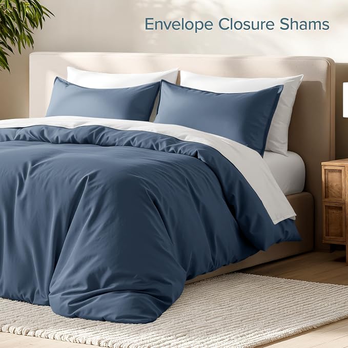 Bare Home Duvet Cover Set 1800 Ultra-Soft (Queen, Bering Sea) | Lightweight, Cooling, Breathable, Premium 1800 Ultra-Soft, All-Season