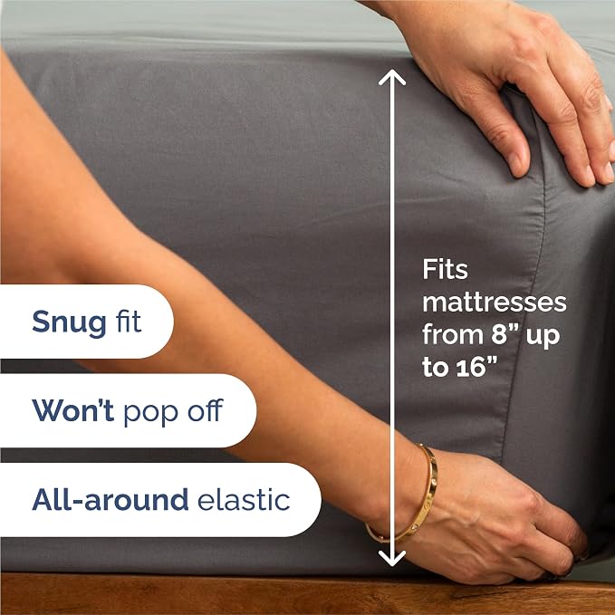 King 6 Piece Bed Sheet Set - Comfy, Breathable & Cooling Sheets - Dark Grey | Ultra Soft Hotel Luxury Bedding Set w/ 8-16 Inch Deep Pockets - 1 Flat & 1 Fitted Sheet & 4 Pillowcases - Wrinkle & Fade Free