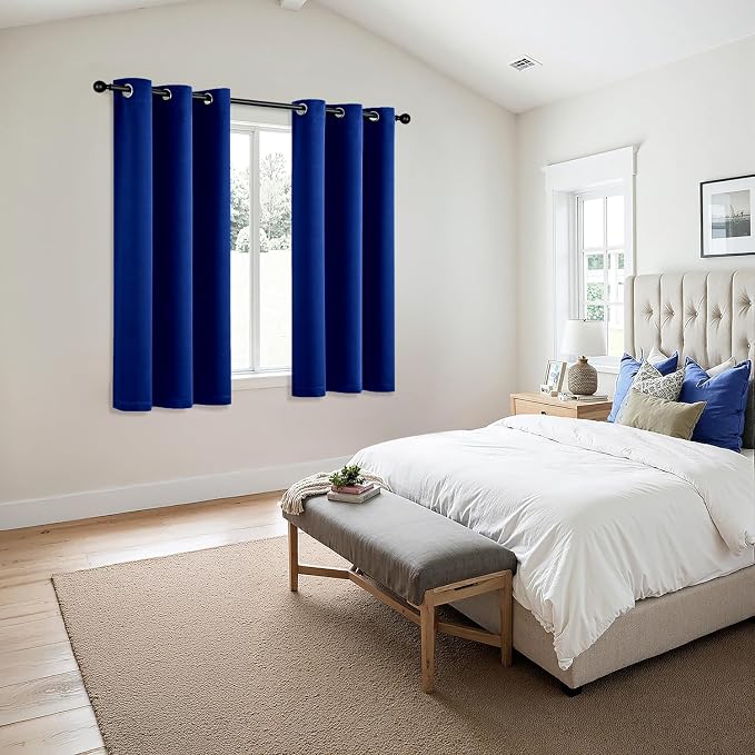 MIULEE Blackout Curtains for Bedroom 2 Panels 40 x 54 Inch Long Royal Blue | Thermal Insulated, Living Room Darkening Grommet Drapes, Noise Reducing, Light Blocking Window Treatments