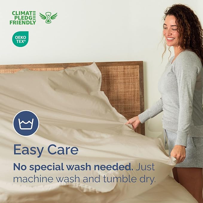 King Flat Sheet - Single Top Flat Sheet Only - Breathable & Cooling - Wheat | Hotel Luxury Top Flat Sheet Only, Ultra-Soft, Breathable & Cooling, Fade & Wrinkle Free, Easy-Care, Stain & Shrink Resistant