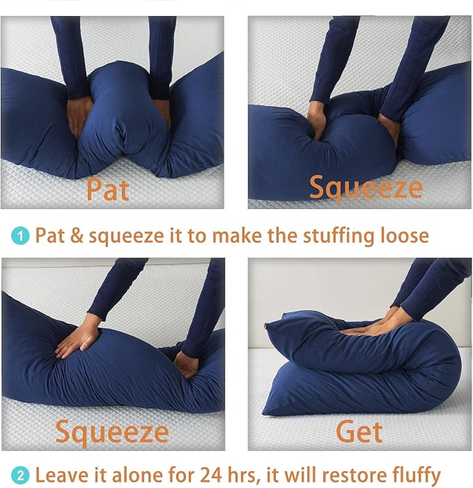 WhatsBedding Memory Foam Body Pillow with Cover, Long Bed Pillow for Adults | Breathable Zippered Cotton Cover,Long Pillow for Sleeping, Firm Pillow Fluffy Supportive for Side Sleepers