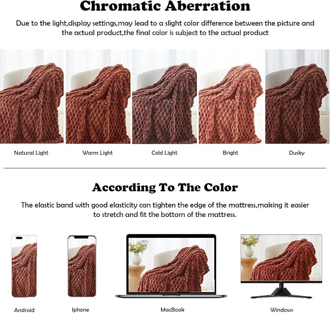 NEWCOSPLAY Fleece Clouds Cozy King Blanket for Couch, Coffee, 90"x110" | Premium Silky Flannel Blanket, Soft Lightweight Fluffy Throw Blanket for Bed Sofa Decor, Gift for All Season Use
