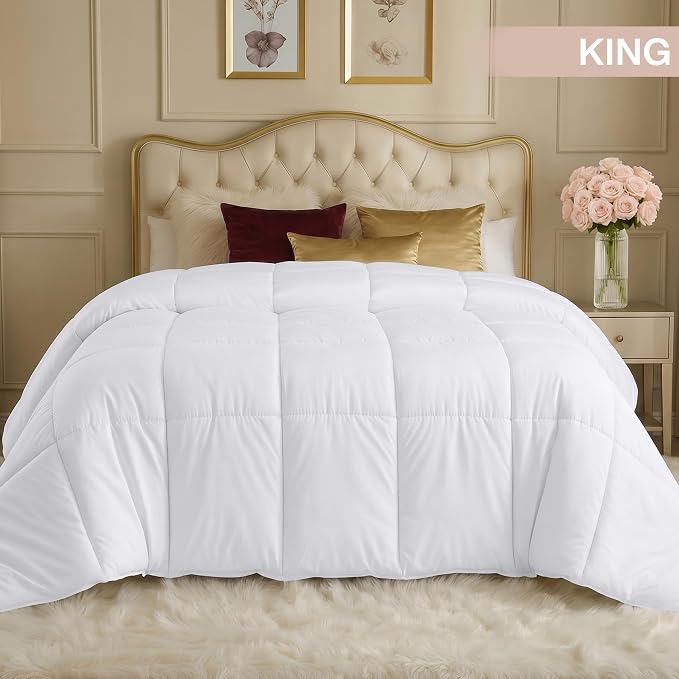 Utopia Bedding Duvet Insert, Comforter King Size 90 x 102 Inches, White | Cozy All Season Comforter for Kids and Teens, Unisex, Down Alternative Fill, Soft Microfiber Shell, Machine Washable.