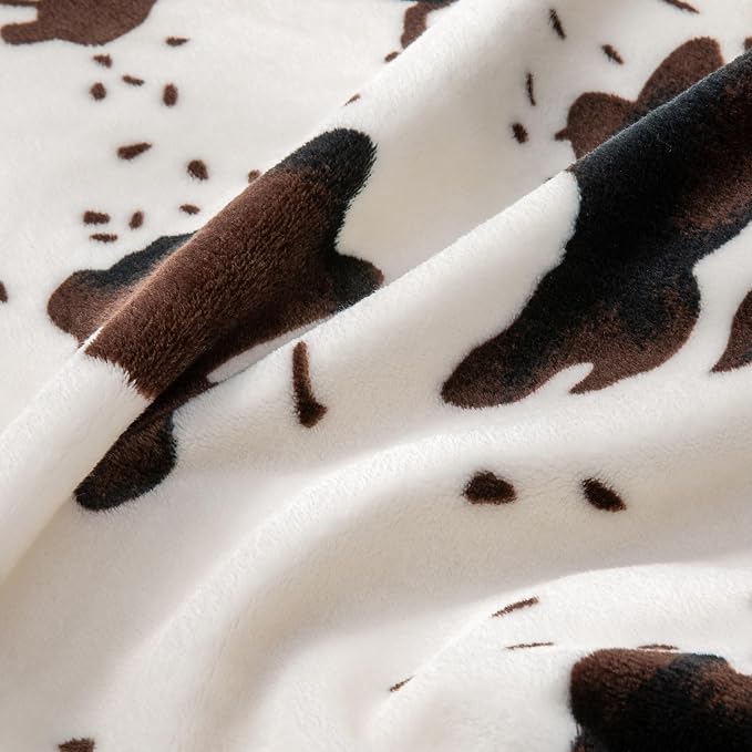 BEDELITE Fleece Blanket Soft Plush Throw for Couch Brown Cow 50"x60" | Ultra Soft Fleece, Plush Microfiber, Lightweight Warmth, All Season Comfort, Western Decor, Machine Washable, Couch Sofa Bed