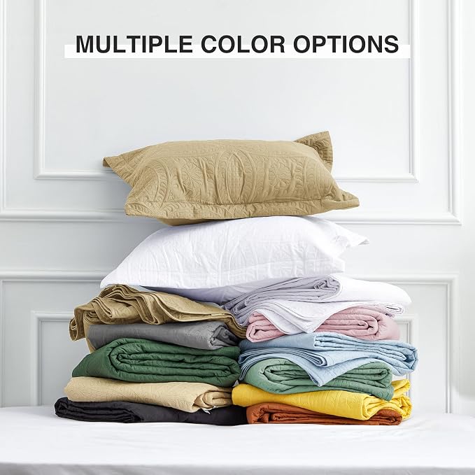 Love's cabin King Size Quilt Set Camel Bedspreads - Soft Bed Fall Lightweight Bedspread Comforter - Modern Style Coin Pattern Coverlet for All Season - 3 Pieces (1 Quilt, 2 Pillow Shams)