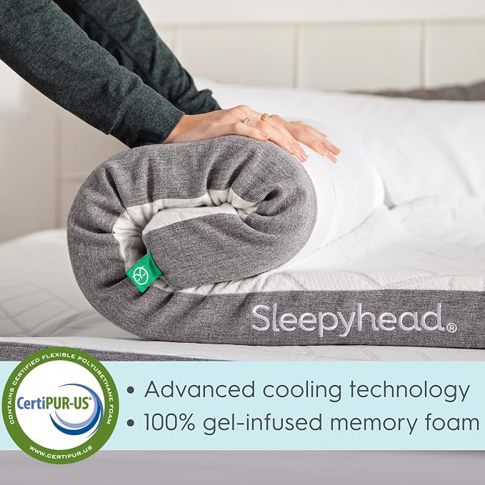 Sleepyhead King Mattress Topper 3 Inch, Cooling Gel Memory Foam, King Size Mattress Topper for Pressure Relief, Removable Washable Cover, CertiPUR-US Certified, Mattress Pad King (King 3")