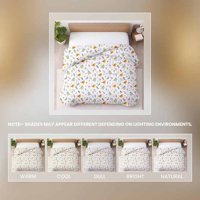 120"x98" 1 Pc Oversized King Duvet Cover Only 100% Egyptian Cotton - 600 TC Comforter Cover, Zipper Closure & Corner Ties - Fits Large King Inserts (Oversized King, Forest Birds)