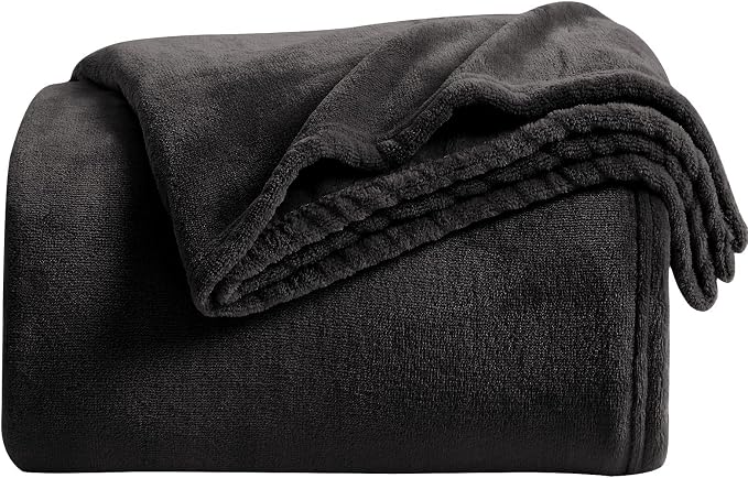 KMUSET Fleece Blanket Grey Queen Size Lightweight Cozy Plush Microfiber Solid Blanket Factory Shop