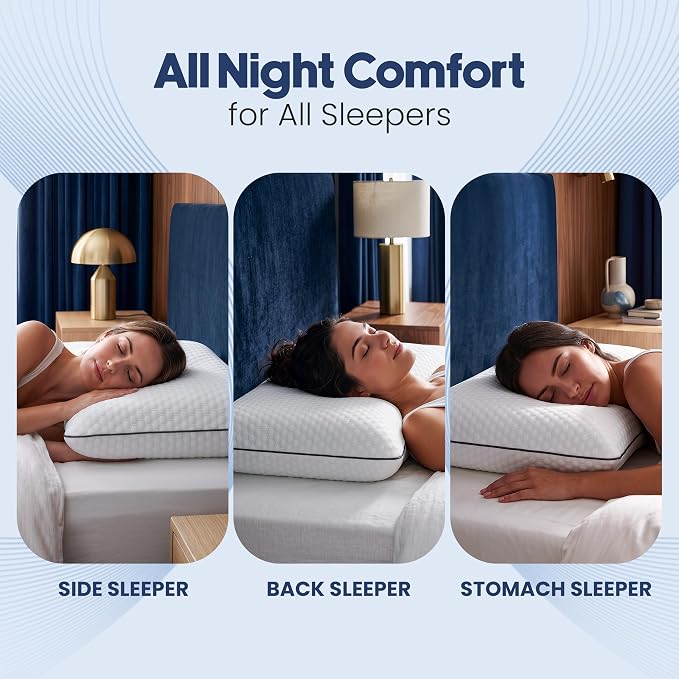 Utopia Bedding Memory Foam Pillows for Sleeping, Cooling Pillow (King) | Perforated Memory Foam pillow, pack of 1, Breathable Airflow Design, Back, Side & Stomach Sleepers, Machine Washable cover