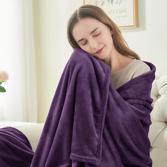 BEDELITE Fleece Blanket Soft Plush Throw for Couch Purple 50"x70" | Ultra Soft Fleece, Plush Microfiber, Lightweight Warmth, All Season Comfort, Fade Resistant, Machine Washable, Couch Sofa Bed
