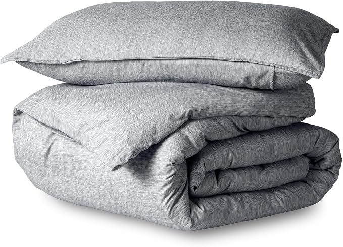 Bare Home Duvet Cover Set (Twin/Twin XL, Heathered Charcoal) | 1800 Ultra-Soft, Lightweight, Cooling, Breathable, Premium, All-Season