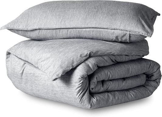 Bare Home Duvet Cover Set (Twin/Twin XL, Heathered Charcoal) | 1800 Ultra-Soft, Lightweight, Cooling, Breathable, Premium, All-Season