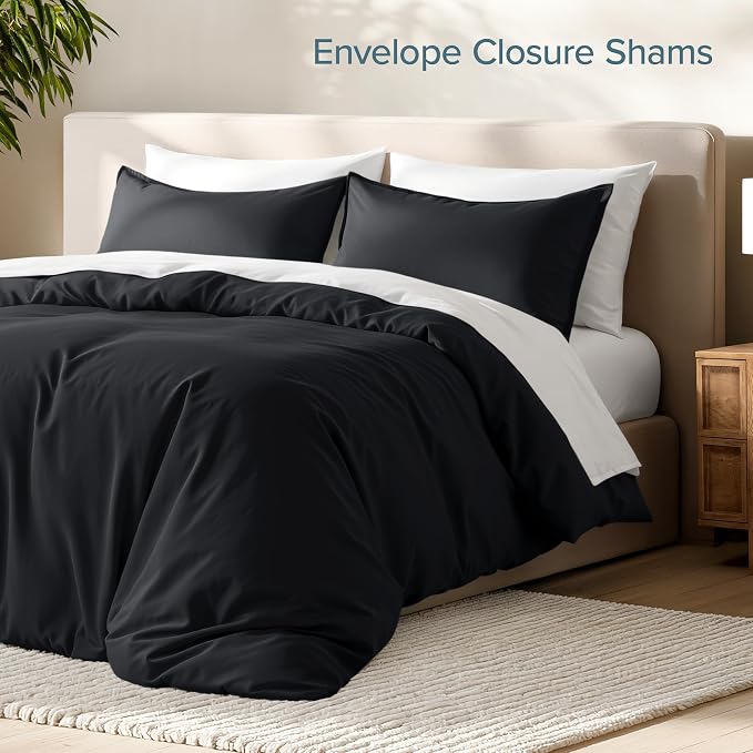 Bare Home Duvet Cover Set 1800 Ultra-Soft (Twin/Twin XL, Black) | Lightweight, Cooling, Breathable, Premium 1800 Ultra-Soft, All-Season
