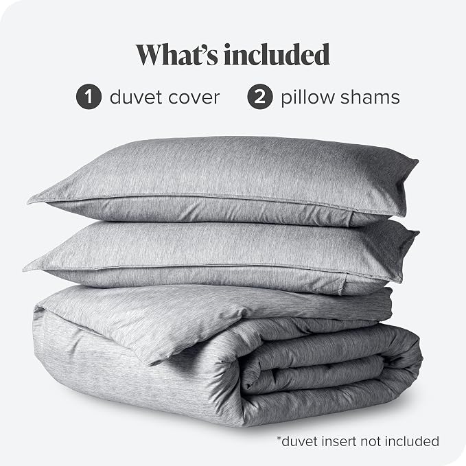 Bare Home Duvet Cover Set (Oversized Queen, Heathered Charcoal) | 1800 Ultra-Soft, Lightweight, Cooling, Breathable, Premium, All-Season