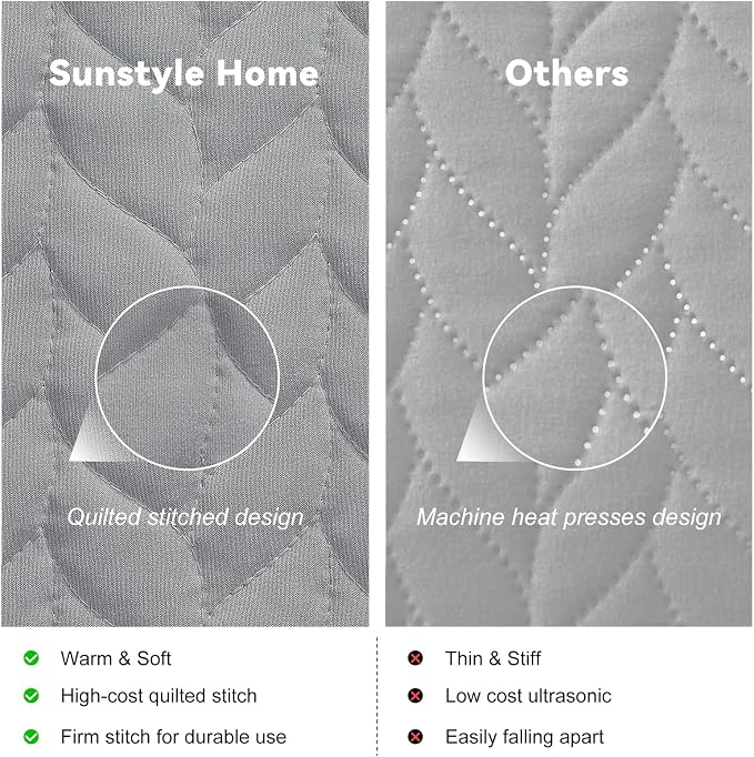 SunStyle Home Queen Quilt Bedding Set, Lightweight Bedspreads,Light Grey | Soft Coverlet With 2 Pillow Shams,Morden Style Quilts for All Season, Suitable for Bed,Couch,Bedroom,Guest Room,90"X96"