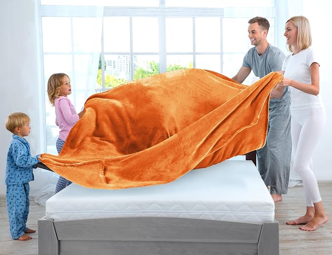 Utopia Bedding Soft Fleece Bed Blanket Twin Size Burnt Orange (60x80 Inch) | Microfiber Plush Warm Lightweight Breathable Cozy Blanket Anti-Static, All Season Use, Gift for Women and Men