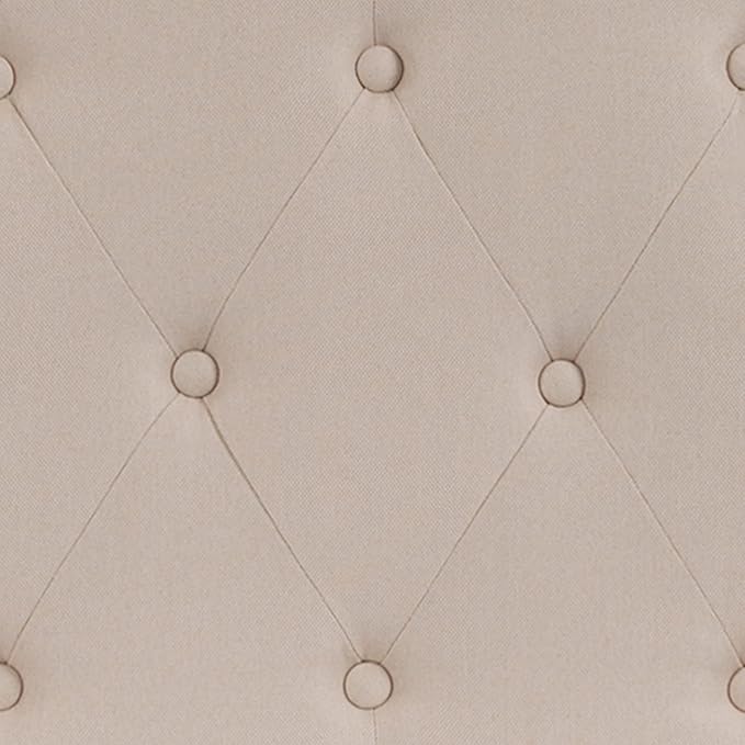 Emma + Oliver Beige King Tufted Headboard | Adjustable Bed Rail Slots, Fabric Upholstered