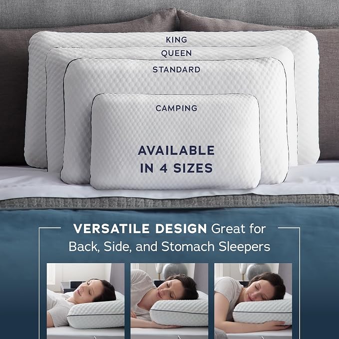 WEEKENDER Gel Memory Foam Pillow - King Size - Medium Firm Feel - Neck and Shoulder Support - Side & Back Sleepers - Home, Hotel, & Hospital Essentials - CertiPur Certified (Pack of 4)
