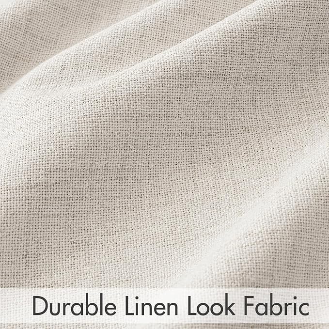 MIULEE 100% Blackout Curtains Linen Curtains & Drapes W52xL108 Inch, Cream | 2 Panels, Full Black Out, Thermal Insulated, Room Darkening Window Curtains for Bedroom Living Room , Back Tab & Rod Pocket