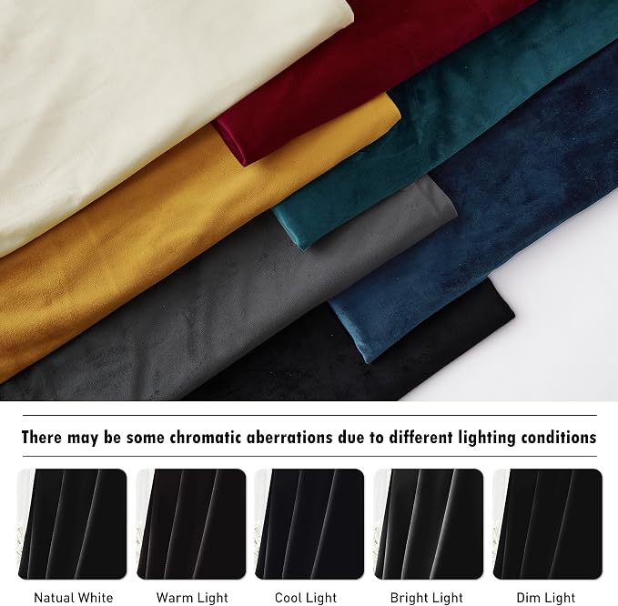 RYB HOME Black Velvet Blackout Curtains 84 inches for Bedroom Living Room | Thermal Insulated, Privacy UV Blocking, Noise Reducing, Energy Saving, Luxury Window Decor for Kids Room, W52 x L84, 2 Panels