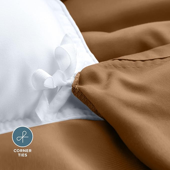 Bare Home Duvet Cover Set 1800 Ultra-Soft (Twin/Twin XL, Caramel) | Lightweight, Cooling, Breathable, Premium 1800 Ultra-Soft, All-Season
