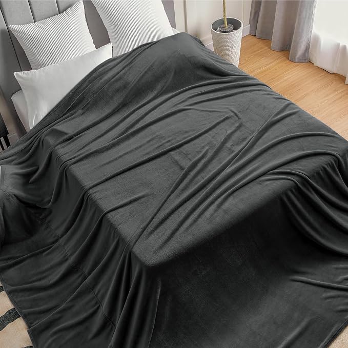 BEDELITE Fleece Blanket Soft Oversized Bed Blanket Charcoal Grey 120"x120" | Ultra Soft Plush Fleece, Lightweight Warmth, All Season Comfort, Fade Resistant, Machine Washable, Perfect for Sharing