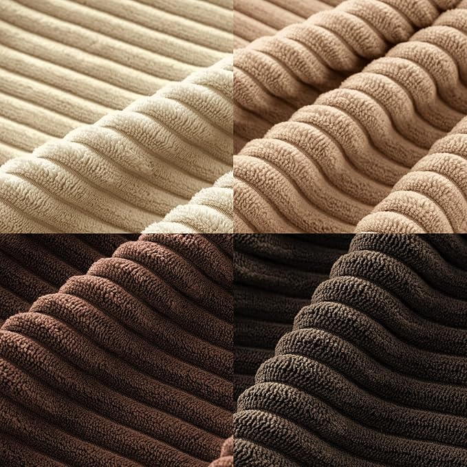 MIULEE Fall Corduroy Decorative Throw Pillow Covers Dark Brown 20x20 | Set of 4, Mordern Rustic Fall Decor, Rich Deep Brown Palette, Boho Farmhouse Cushion Covers for Couch Bed Sofa Living Room