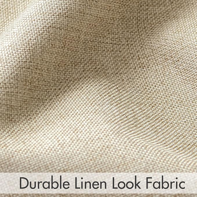 MIULEE 100% Blackout Curtains Linen Curtains & Drapes 84 Inch Oatmeal Beige | 2 Panels, Full Black Out, Thermal Insulated, Room Darkening Window Curtains for Bedroom Living Room , Back Tab & Rod Pocket
