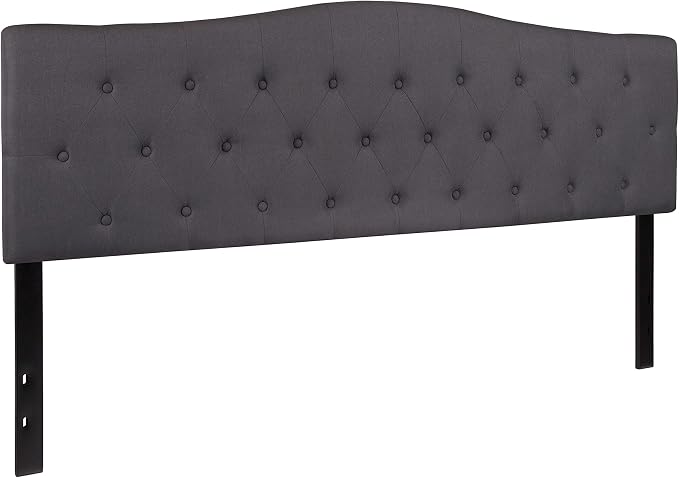 Flash Furniture Cambridge Tufted Upholstered King Size Headboard in Dark Gray Fabric