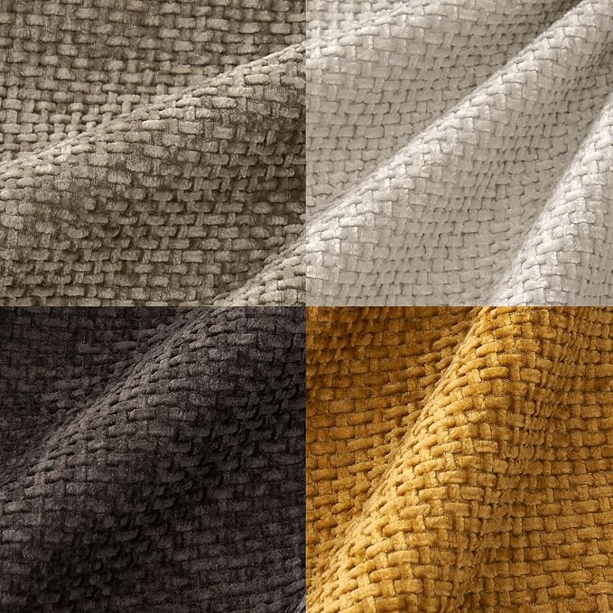 MIULEE Decorative Chenille Fall Pillow Covers Gold Brown 18x18 Pack of 4 | Rustic Home Decor, Earth Tones Set, Couch Throw Pillows, Farmhouse Boho Cushion Covers for Sofa Bed Living Room