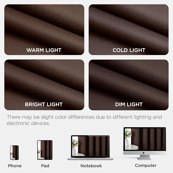 Joydeco Blackout Patio Sliding Door Curtains, Privacy Room Divider Curtains | Extra Wide Thermal Blackout Curtains for Bedroom Living Room, Curtain for Patio Door (Chocolate, 100Wx84L, 1 Panel)