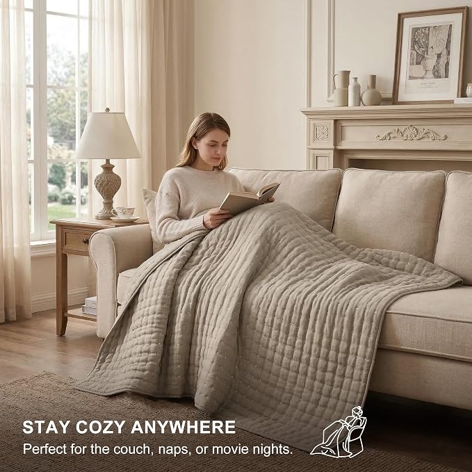 WDCOZY Wheat Oversized King Quilt Set, California Cal King Rustic Bedspread, Lightweight Soft Farmhouse Coverlet, Spring Summer Thin Comforter, 3 Pieces, 2 Pillow Shams, 116x106 inches