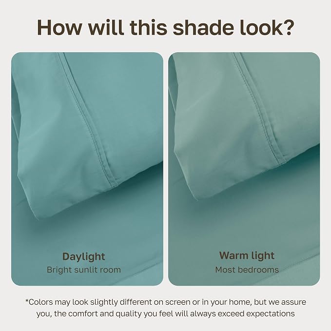 California Design Den Soft 100% Cotton Sateen King Bed Fitted Sheet, Teal | 400 Thread Count Backed by Good Housekeeping Seal, 16" Deep Pocket, All-Around Elastic, No-Pop Fit, Durable, OEKO-TEX
