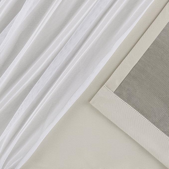 TOWN & COUNTRY LUXE Talia Double Layer Indoor Curtains, Sheer and Room Darkening Blackout, Grommet Top, Energy Efficient, 2-Pack Set, 52"x84", Sand