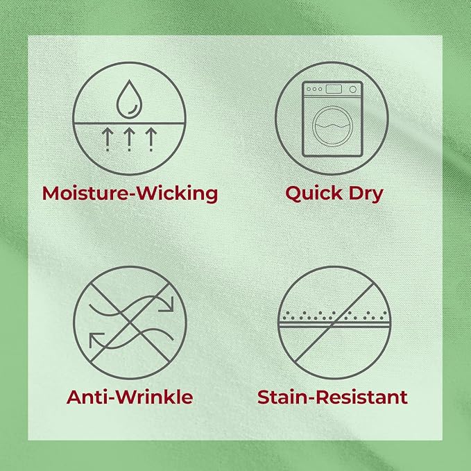 Mellanni Iconic 5-Piece, Ultra Soft Sheet Set (Split King, Pistachio) | 10M+ Sleepers. Lab-tested: Sleeps Cool, Stays Bright, Strong, Smooth. Good Housekeeping Best Bedding, 7 yrs running.