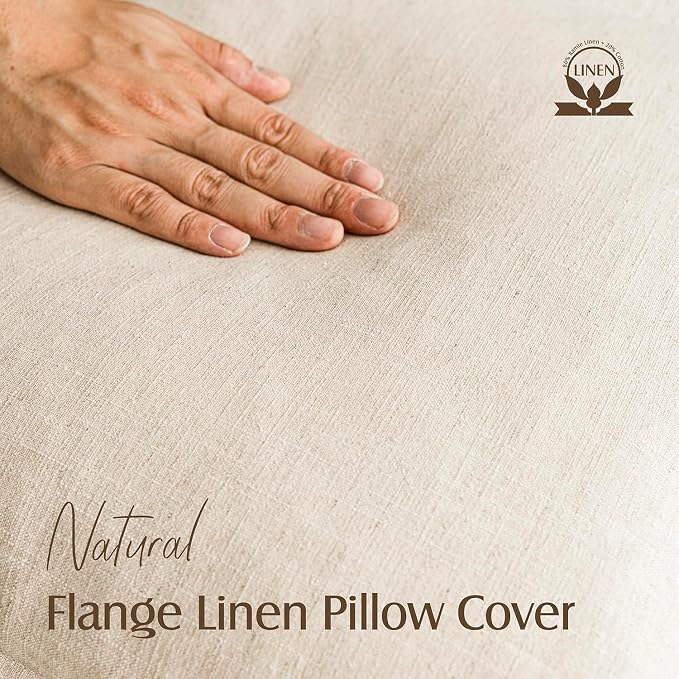 Foindtower Linen Solid Decorative Throw Pillow Covers 16x16 Natural Beige | Pack of 2 Boho Farmhouse Morden Pillowcase,Accent Neutral Cushion Covers,Home Decor for Chair Couch Sofa Bedroom Living Room