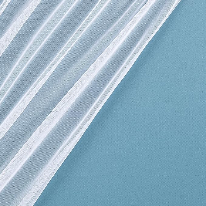 TOWN & COUNTRY LUXE Talia Double Layer Indoor Curtains, Sheer and Room Darkening Blackout, Grommet Top, Energy Efficient, 2-Pack Set, 52"x84", Turquoise