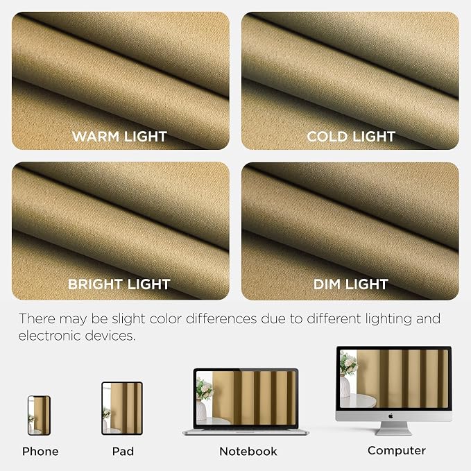 Joydeco Door Curtain Blackout Curtains for Doorway Privacy Closet Drapes | Room Divider Curtains for Bedroom Living Room, Sliding Door Curtains for Open Closet (Beige, 40Wx78L, 1 Panel)