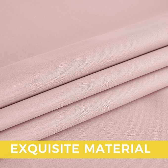 NICETOWN Blush Pink Room Darkening Curtains 78 Inches Long 2 Panels for Girls Room, Bedroom, Nursery Thermal Insulated Blackout Drapes Solid Grommet Noise Reducing Window Curtains, W40