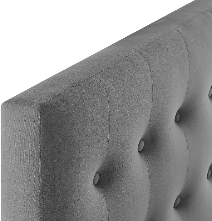 Modway Emily Twin Biscuit Tufted Performance Velvet Headboard, Gray