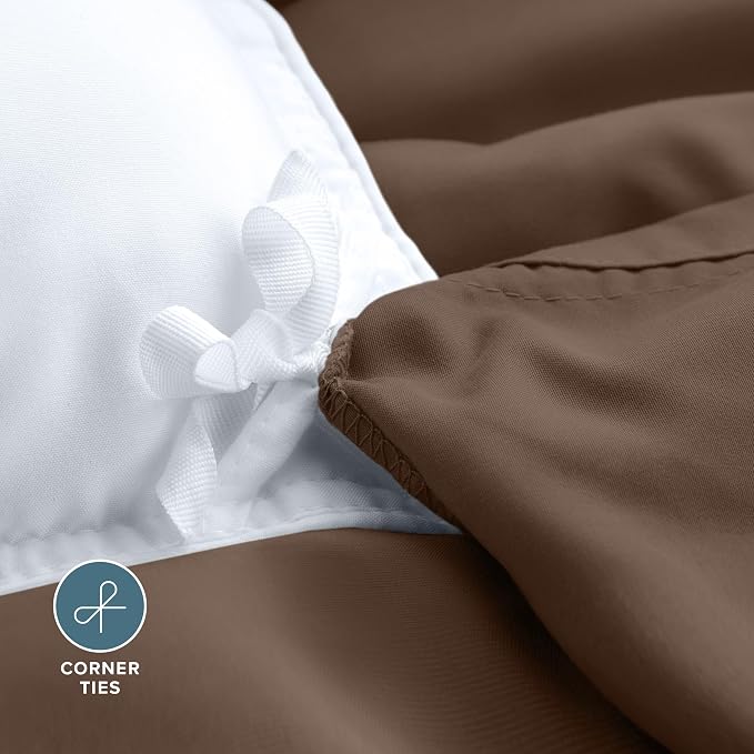 Bare Home Duvet Cover Set 1800 Ultra-Soft (California King, Cocoa) | Lightweight, Cooling, Breathable, Premium 1800 Ultra-Soft, All-Season