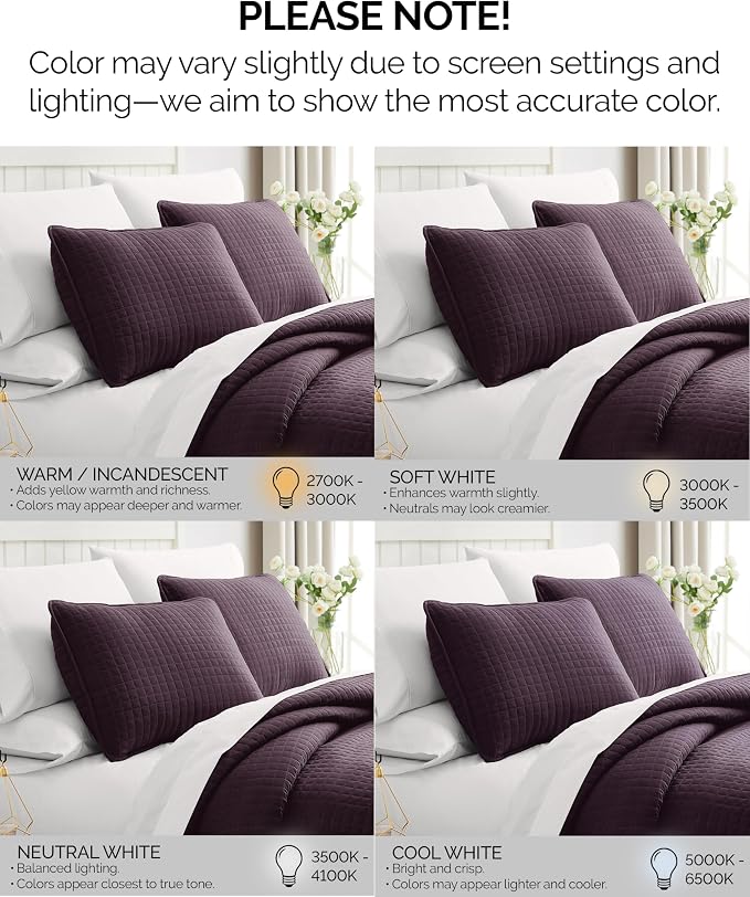 Southshore Fine Living, Inc. Quilts, Queen Size/Full Size Quilt Bedding Set, Stain & Pet Hair Resistant Bedding, Coverlet Queen Size/Full Size Lightweight Bedspread with 2 Pillow Shams, Purple